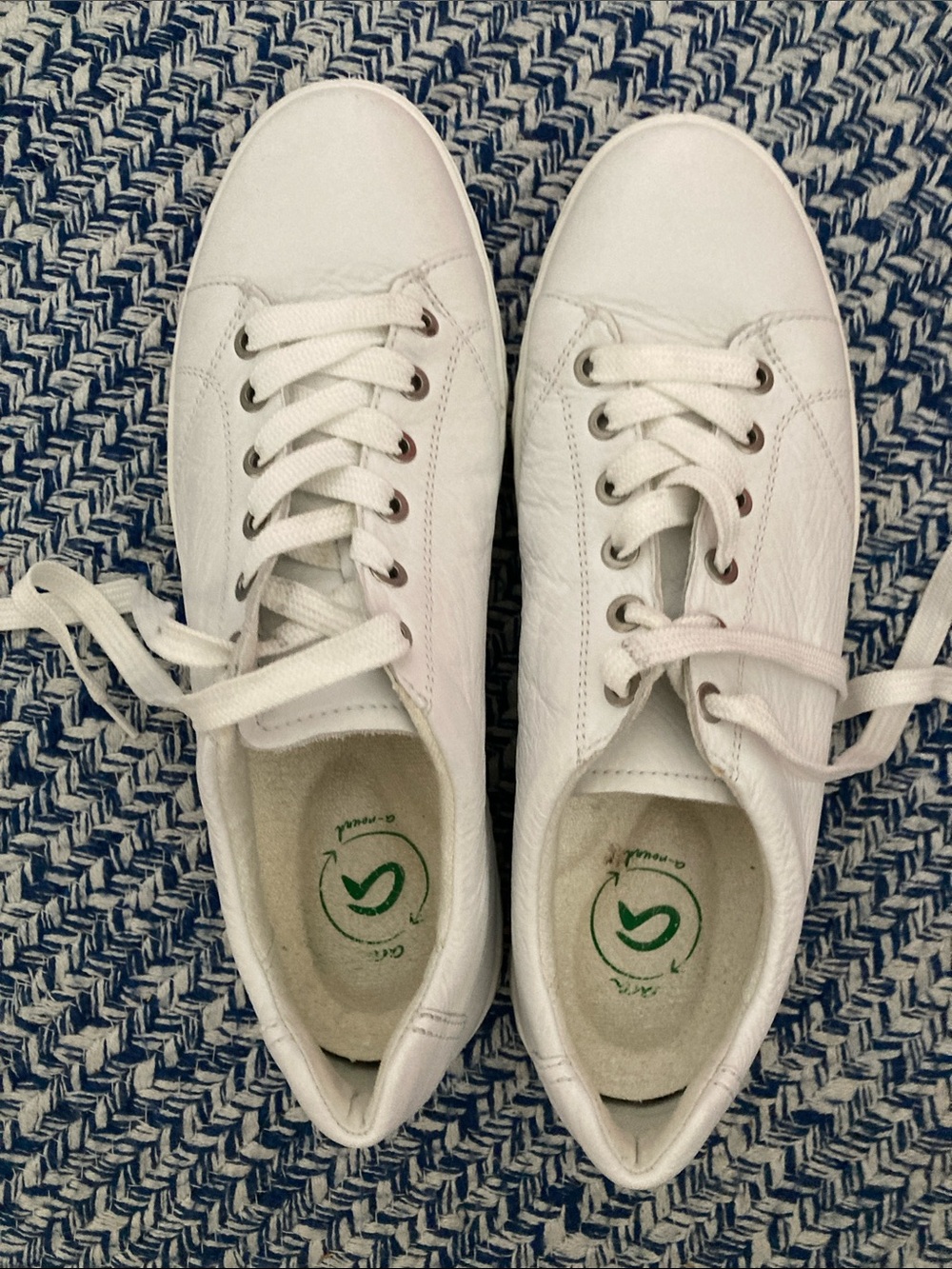 Ara Alexandria white premium calf leather sneaker with terry lining-worn once.